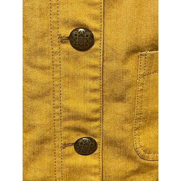 Live a Little Mustard Yellow Denim Blazer Jacket Size Medium dopamine dressing - Picture 6 of 9
